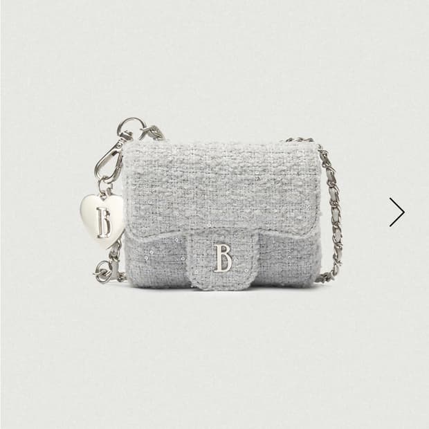 더바넷 Tweed Chain Belt Mini Bag_Mint