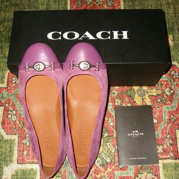 Coach suede ballet flat shoes
