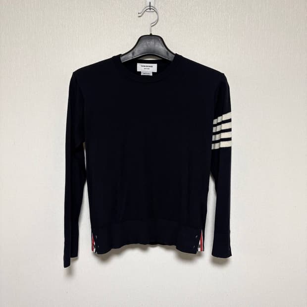 [2] 톰브라운 사선완장 울 니트 네이비