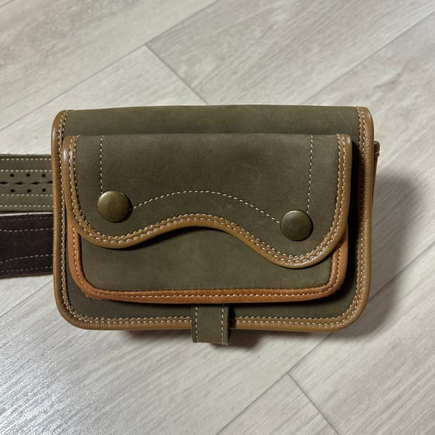 handmade suede leather waist bag