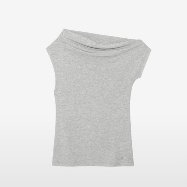 글로니 tilt drape top melange gray