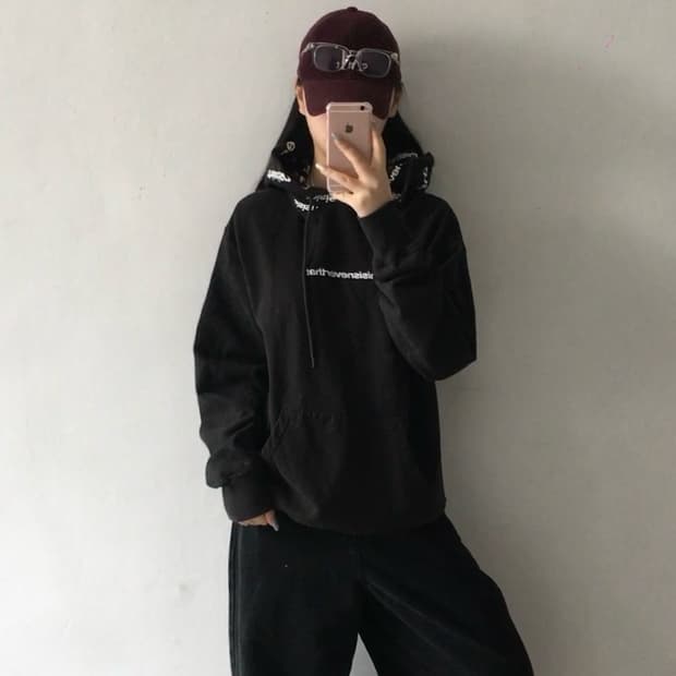 디스이즈네버댓 프린팅 후드티