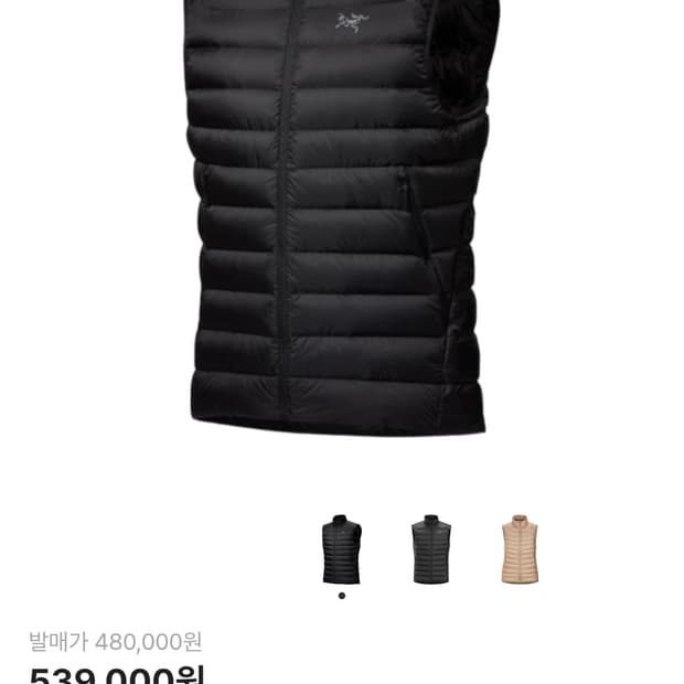 M 새상품) 아크테릭스 세륨 베스트 조끼 블랙