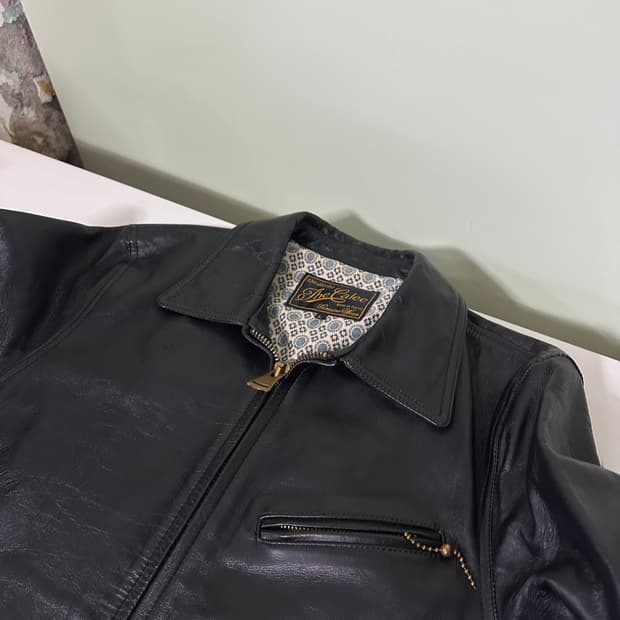 95 L 더칼리 블랙 홀스가죽 말가죽 유광 가죽자켓