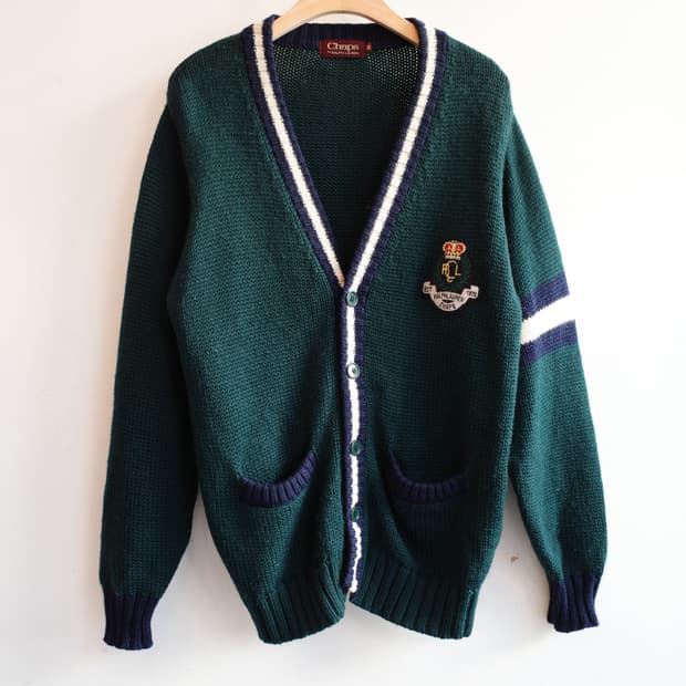 Chaps by RALPH LAUREN 패치 울 가디건