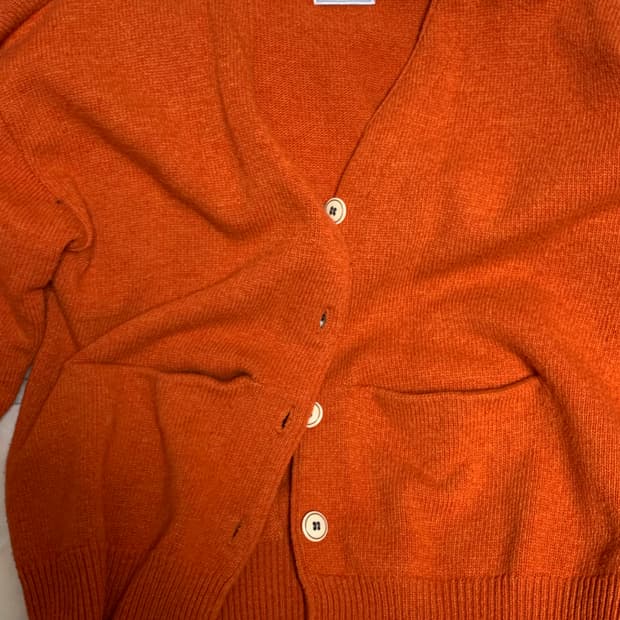 시눈 클래식 울 가디건 오렌지