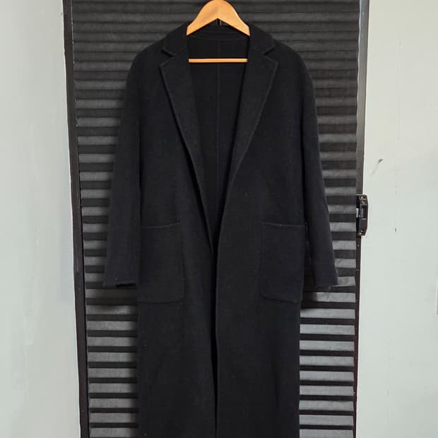 (정품) [비이커] 울 캐시미어 미니멀 핸드메이드 롱 코트 | 00096