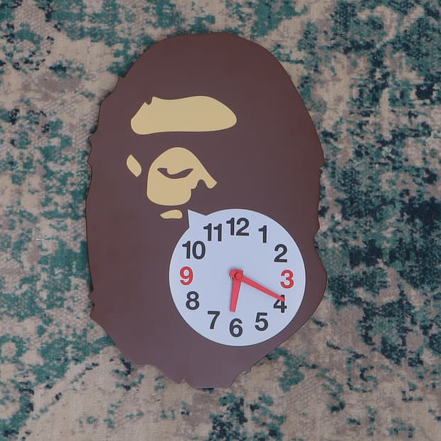 Bape 베이프 헤드 사루 벽걸이 시계 아날로그 시계 정품