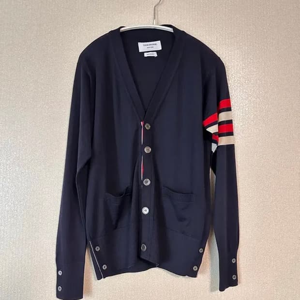 [백화점판/한글택] 톰 브라운 울 가디건 네이비 - 1사이즈