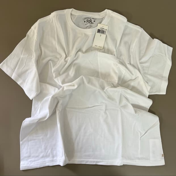 RRL 화이트 포켓 티셔츠