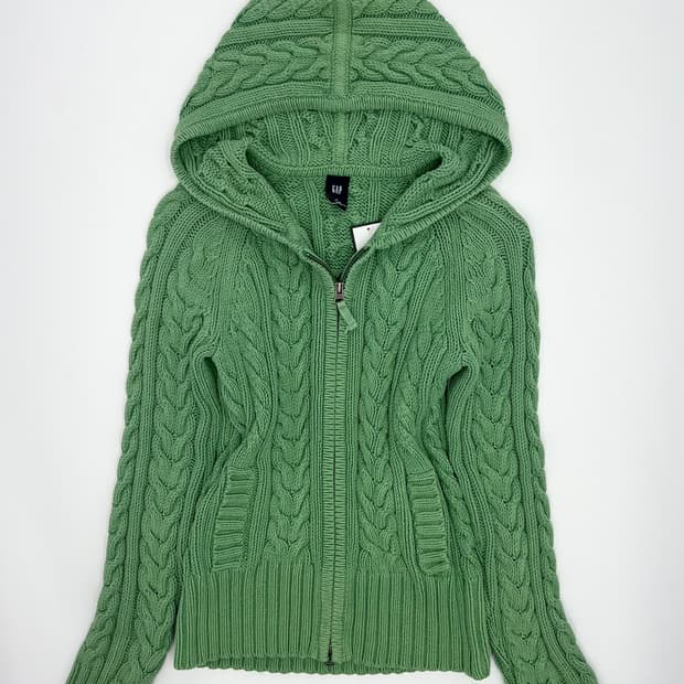 갭 후드 니트 집업