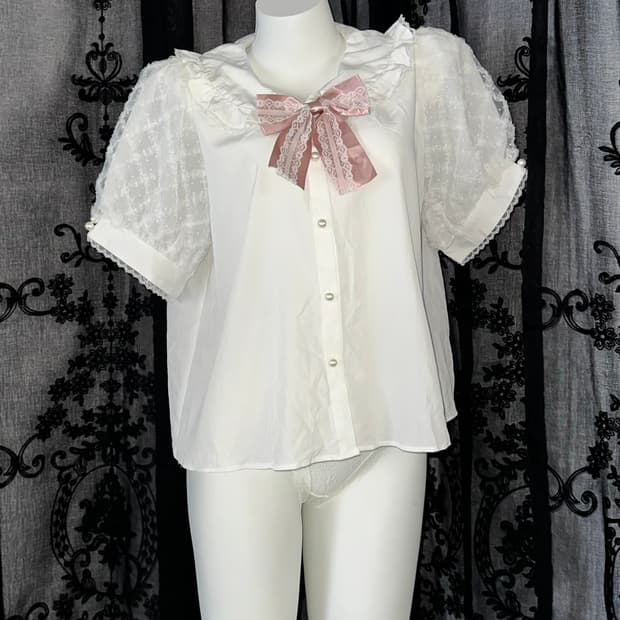 #lilymerry white ribbon blouse