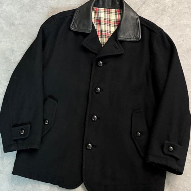 45RPM 파이어맨 헤비 블랙 울 코트