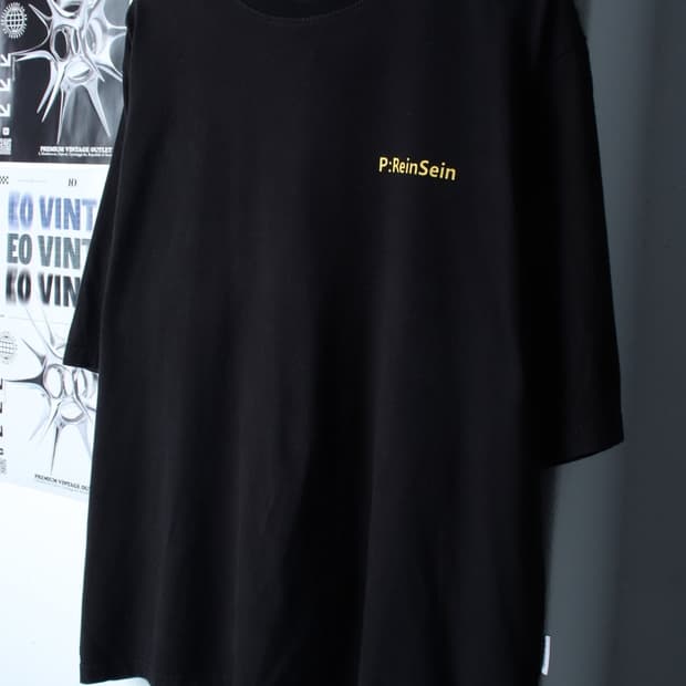 (XL-3XL) 레인세인 반팔 티셔츠 오버핏 블랙 올드스쿨-7B86