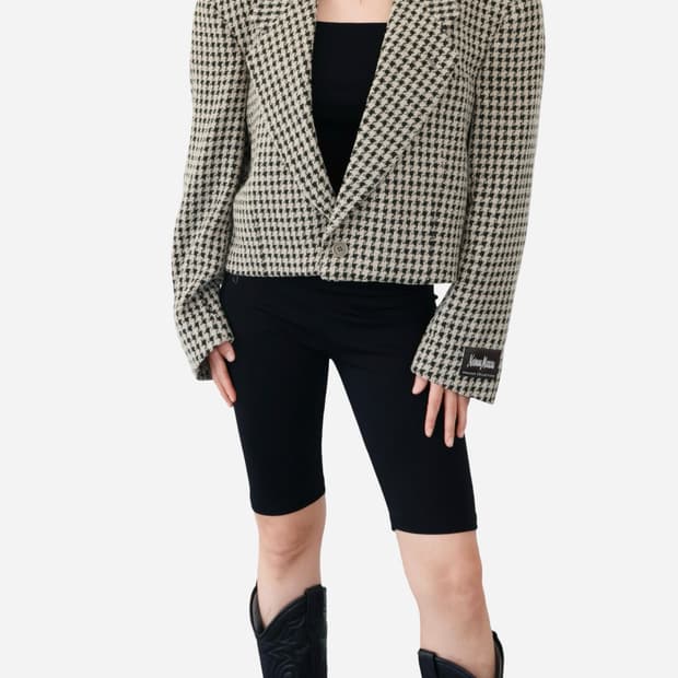 Armani Houndstooth Cropped Blazer
