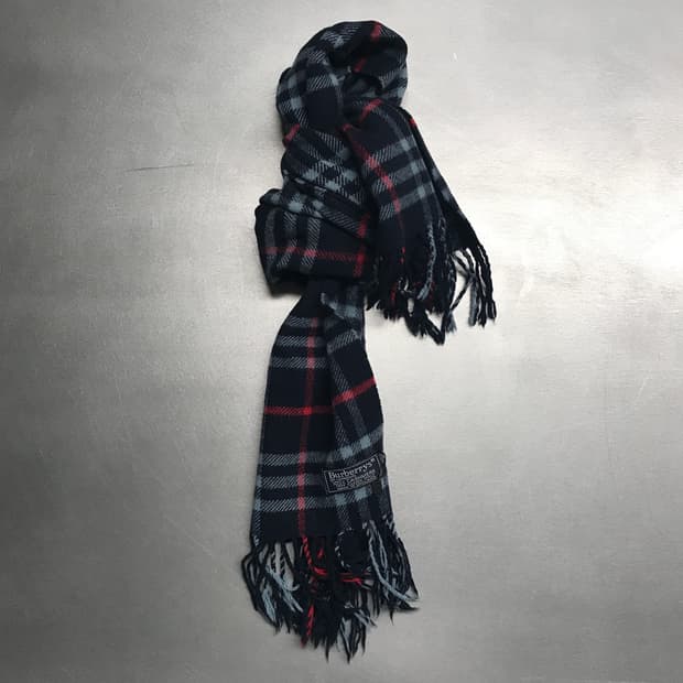 버버리 정품 캐시미어 머플러 네이비