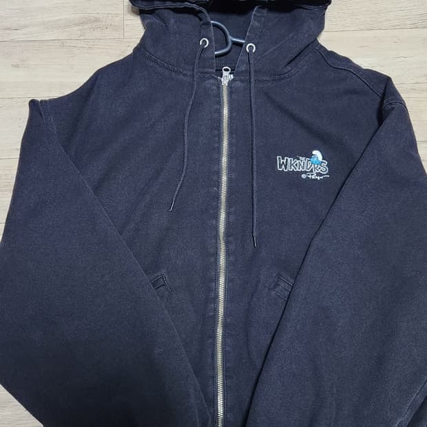 위캔더스 HOODED CANVAS JACKET 스머프 검정 후드집업