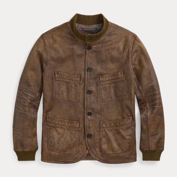 (새상품)RRL 레더 카코트 l