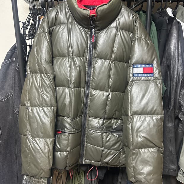 타미힐피거 패딩 점퍼 카키