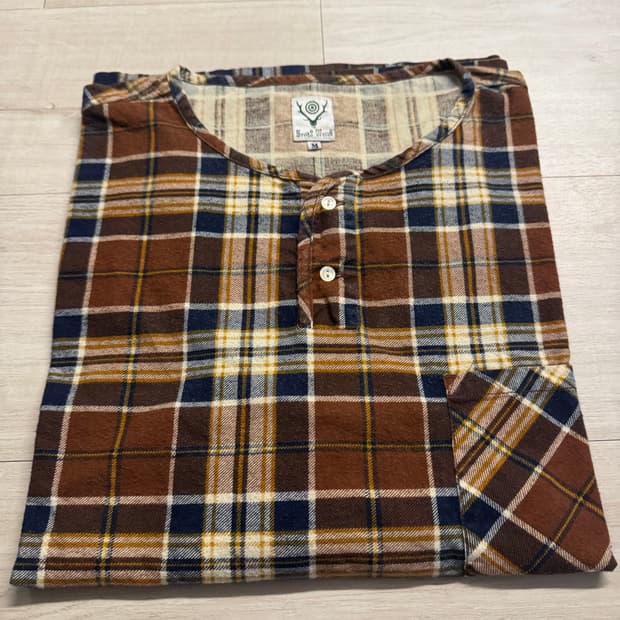 S2W8 남이서팔 체크 헨리넥