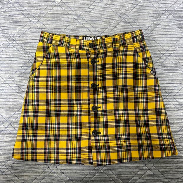 미스치프 구형 버튼업 체크 스커트