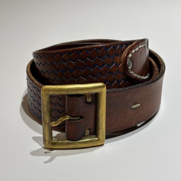 34) visvim 비즈빔 콤비 패널 플레인 벨트