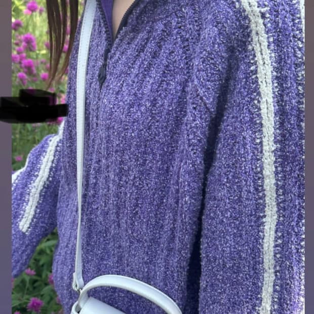 오픈와이와이 open yy 하프집업니트 (보라)