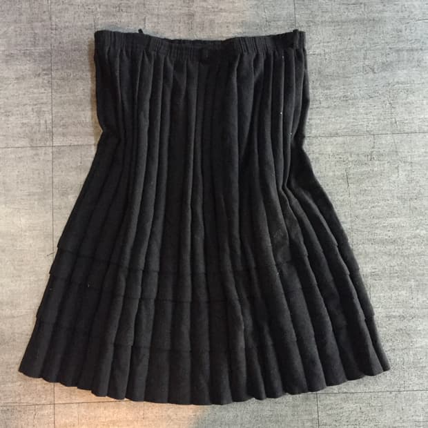 일본빈티지 loveya 하구미모리걸 할메카지 레이어드 캉캉플리츠스커트