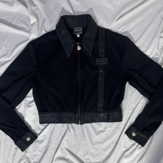 90s 베르사체 진스 꾸뛰르 바이커 자켓 y2k