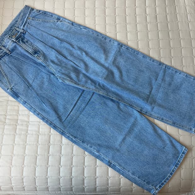 가까이 유니언즈 와이드 데님 팬츠 라이트블루 L