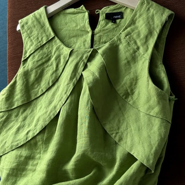 Natural linen panel design sleeveless to