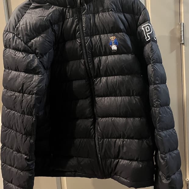 폴로 랄프 로렌 폴로 베어 경량 후드 다운 패딩 자켓
