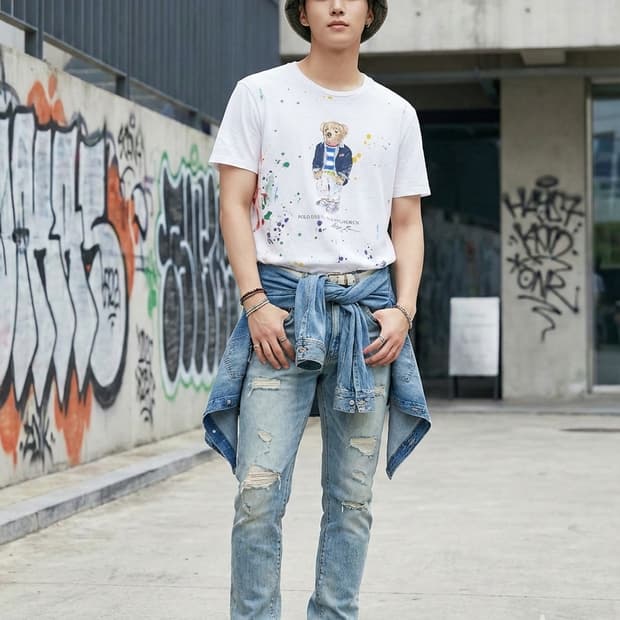 폴로 랄프로렌 폴로베어 페인트 스플래터 반팔 티셔츠