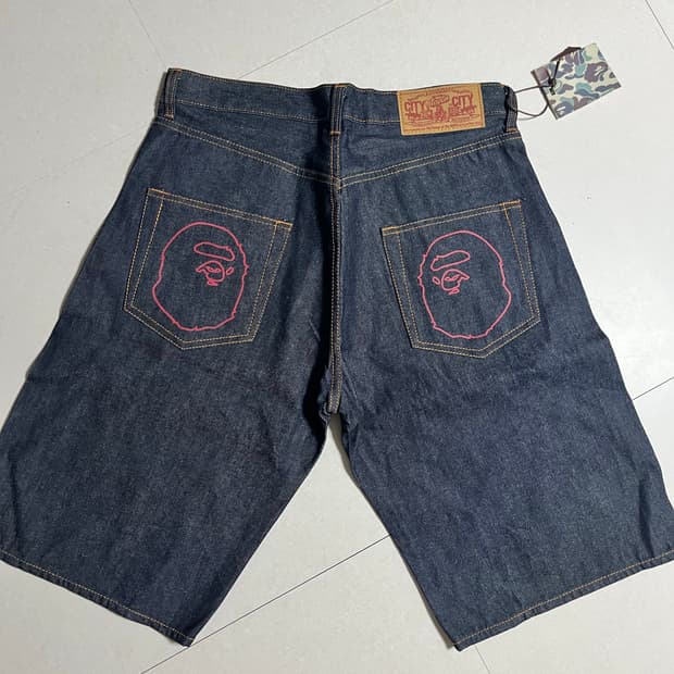 Made in japan 베이프 생지 버뮤다팬츠