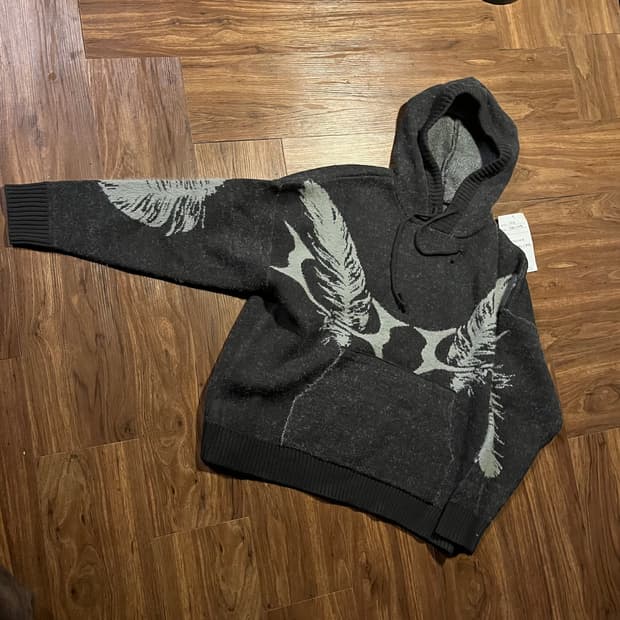 CRITIC feather wormhole hoodie knit