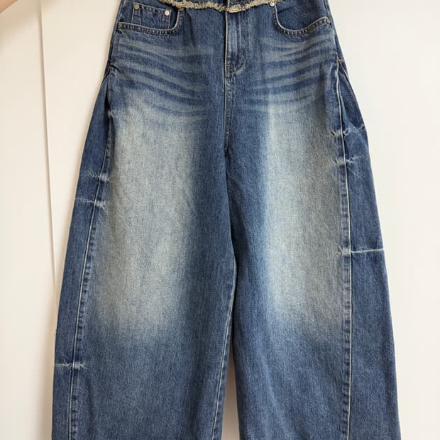 트리밍버드 투웨이 핏 벌룬 데님팬츠 다크인디고 1사이즈