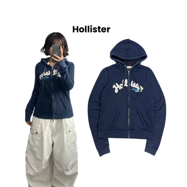 홀리스터 Y2K 아치로고 딱붙 후드집업