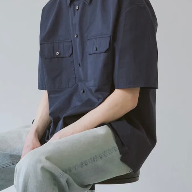 (오늘만급처)유니온블루 투포켓 네이비 반팔셔츠L 새상품