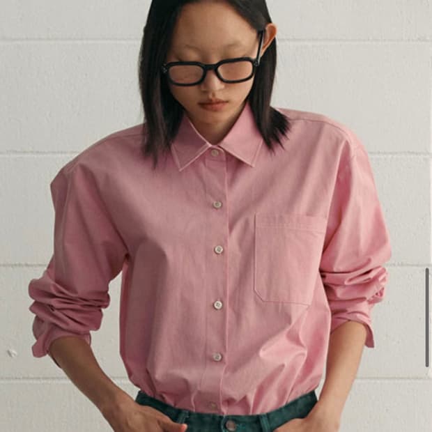 시엔느 포플린 로고 셔츠 빈티지 핑크 (새상품 / 택 O)