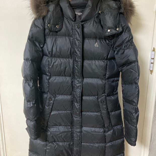 빈폴 골프 여성 구스다운 롱패딩 블랙 95