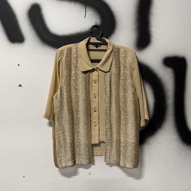 VTG 빈티지 뮤트톤 파에톤 플라워 패턴 레이어드 반팔 셔츠