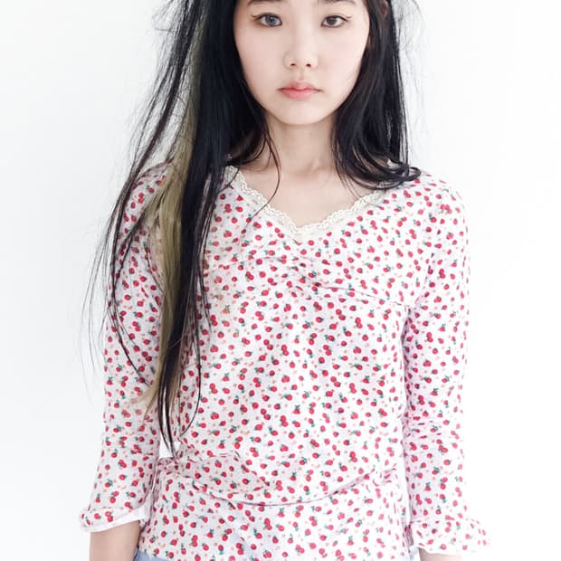 당일배송) 샵페어리 스트로베리 딸기 탑 아이보리