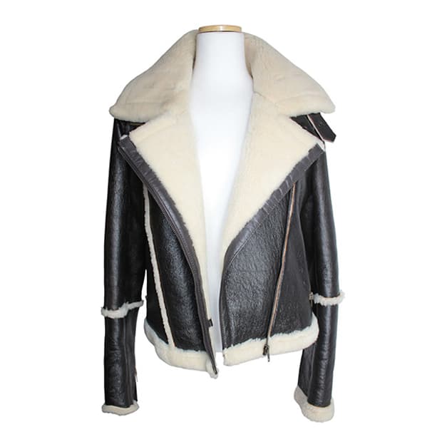 딥브라운 페이크 라이더 무스탕 자켓 55