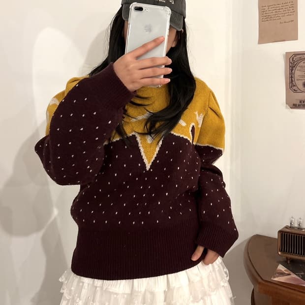 고구마 패턴 니트