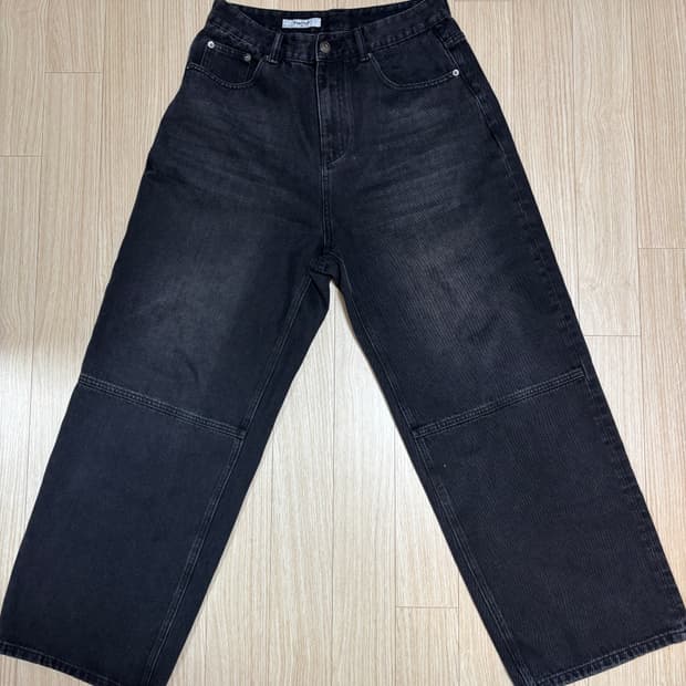 8 Seconds  절개 워싱 데님 블랙