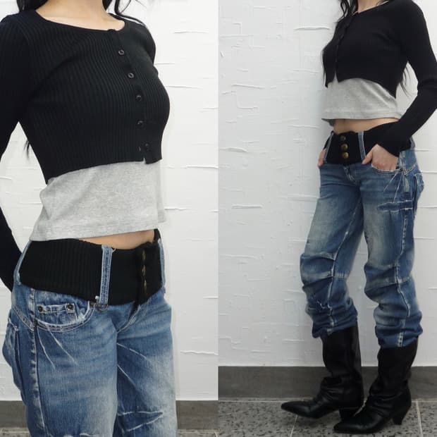 cropped black cardigan