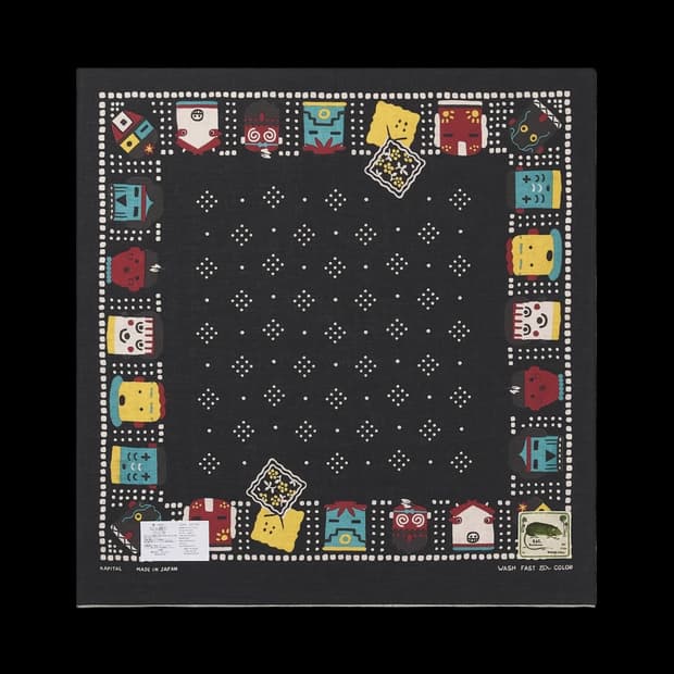 캐피탈 패스트컬러 셀비지 반다나 카치나 앤 패키쉬 레인보위 블랙