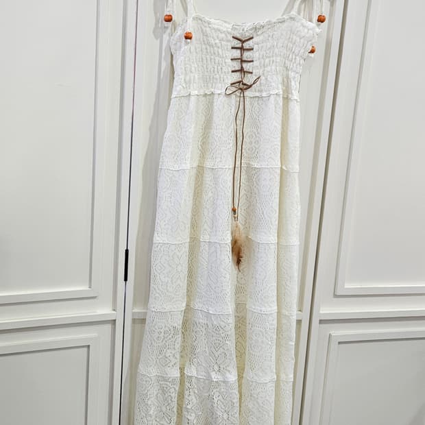 화이트 레이스 롱 원피스
