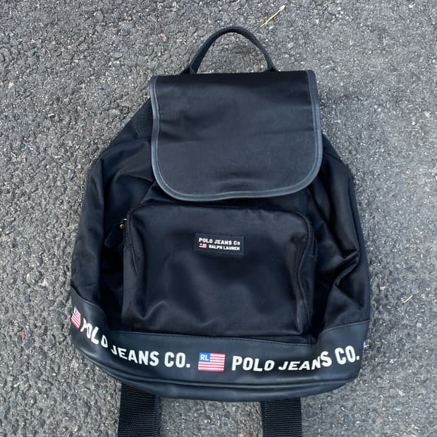 90s 폴로 성조기 복조리 미니 백팩 올드스쿨 가방 