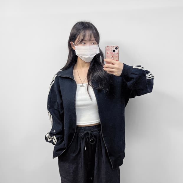 아디다스 80s 서독제 트랙탑 져지 흰검